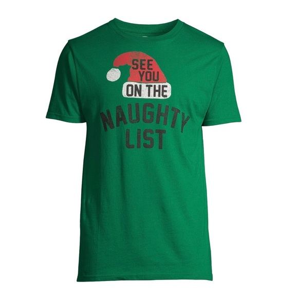 NEW Holiday Time Men’s Naughty List Christmas Graphic T-Shirt size M - Picture 3 of 7